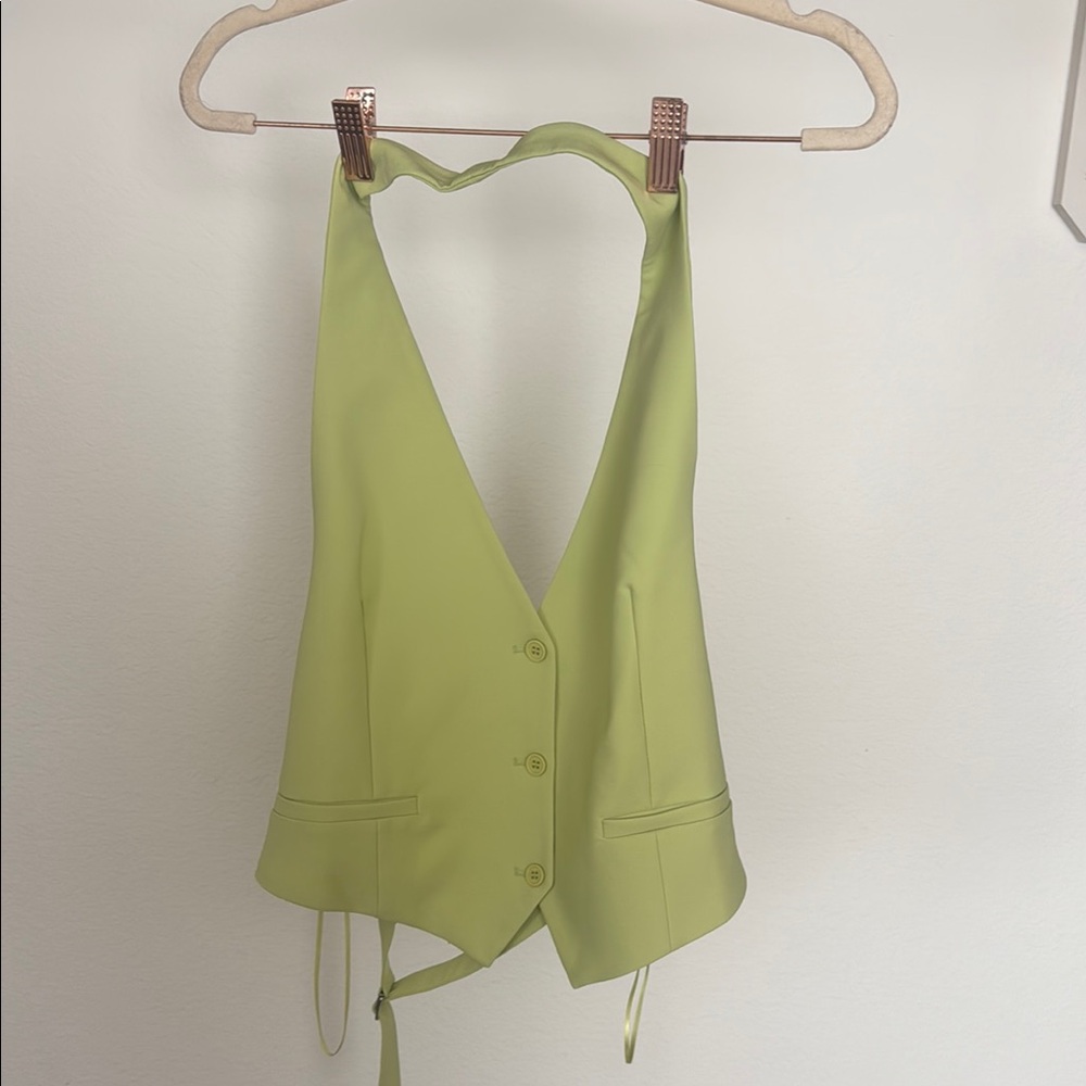 Sloan Lime Green Halter Vest Top – Size L NWT